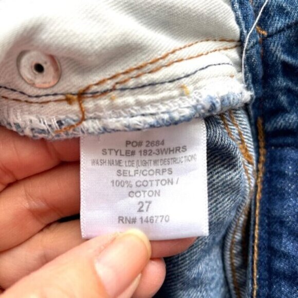 Re/Done Originals (Levi’s) High Rise Straight Distressed Jeans - 27" - Picture 10 of 16